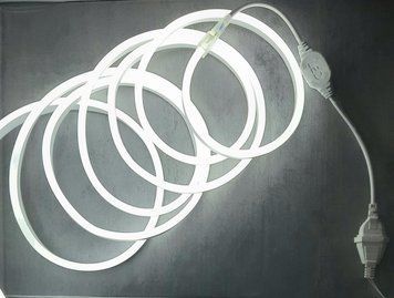 Набір LED Neon Холодний Білий 8х16мм 220v 20м + адаптер живлення №53-3/5/10 фото