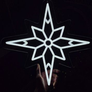 Неонова вивіска Різдвяна зірка Нейтральна біла 40см+usb зірка фото
