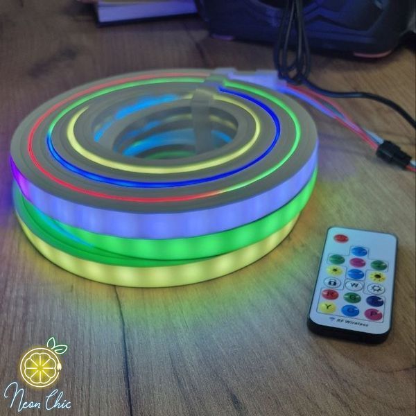 Готовий комплект RGB Smart LED Neon 5 м USB з пультом та кріпленням  прям.неонкомпл. фото