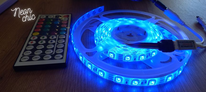 Комплект лента LED IP65 SMD 5050 RGB цветной 5м + контроллер + блок питания 6,66А ргбкомп5 фото