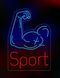 Неоновая вывеска Sport бицепс 50х73см спорт фото 3