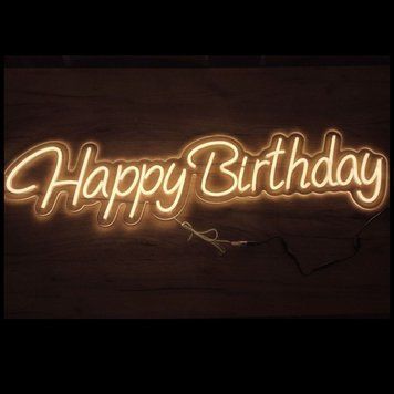 Неоновая Led вывеска Happy Birthday 100х24см свято1 фото