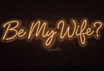 Неонова вивіска Be my wife? 100х30см кохаю.тебе фото