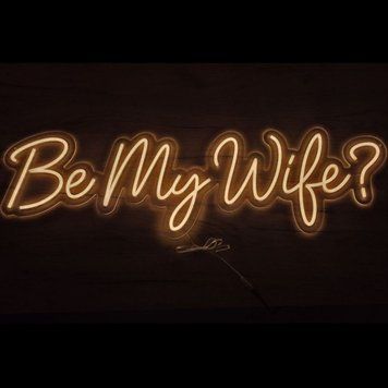 Неоновая вывеска Be my wife? 100х30см кохаю.тебе фото