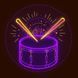 Настінний неоновий світильник Барабан  музика фото 1