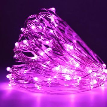 Гирлянда Роса 100 LED 10м, реле 8 режимов +USB Розовый 1902 фото