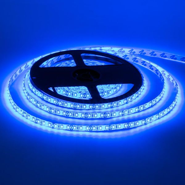 Комплект стрічка LED IP20 SMD2835 120l/m 5м + блок живлення 5А Синій с фото