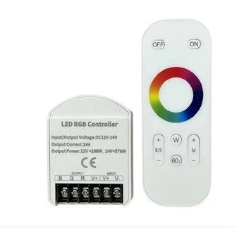 Контроллер RGB OEM DC12-24V (8A*3кан) білий 25610 фото