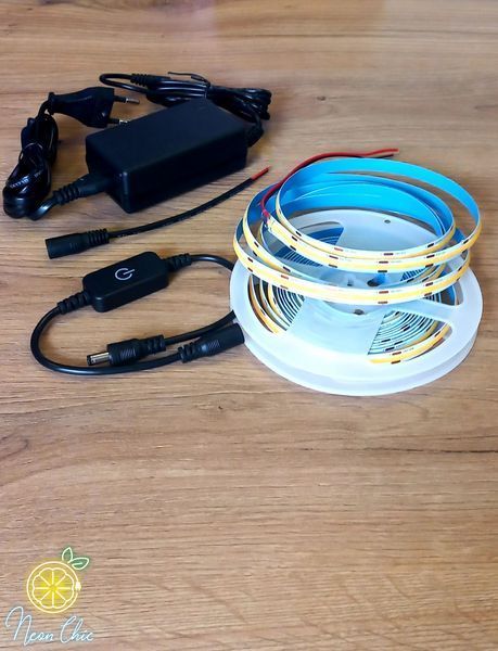 Сбірка LED стрічка СОВ 9W/м+блок живлення+сенсор димер (ціна за 5м) 102256252 фото