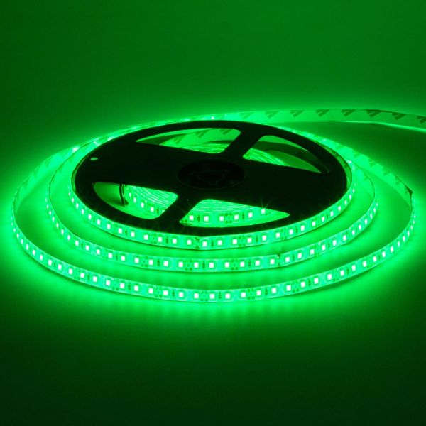 Комплект стрічка LED IP20 SMD2835 120l/m 5м + блок живлення 5А Зелений з фото