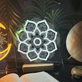 Настільний неоновий світильник Мандала 28х30см з сенсором Ніжний блакитний нічн.мандала фото
