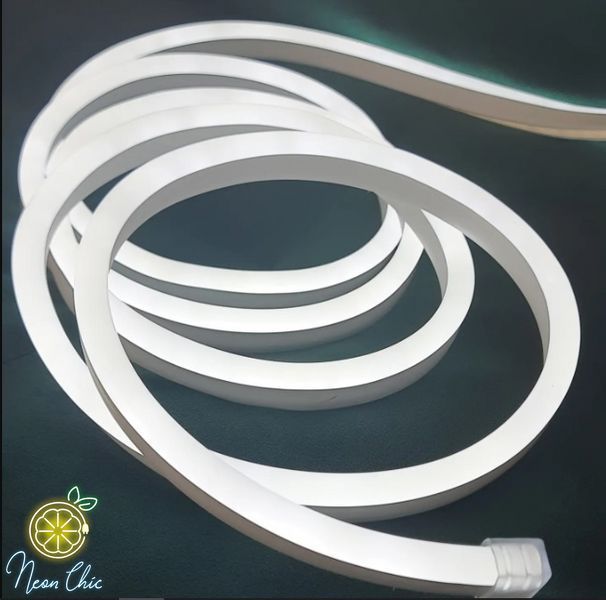 Набір LED Neon Холодний Білий 8х16мм 220v 5м + адаптер живлення та кріплення №53-3/5/10 фото