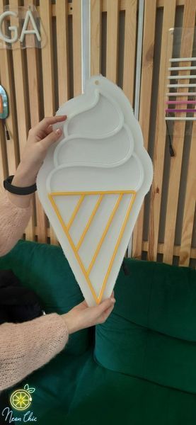 Неонова LED вивіска Морозиво-Ріжок 25х50см ріжок фото