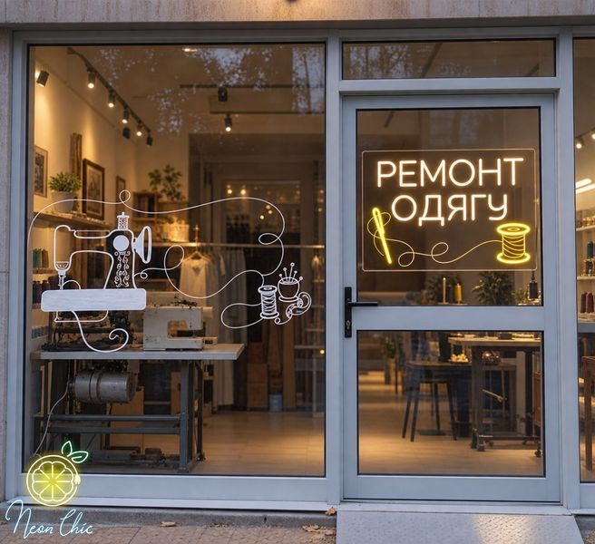 Неонова вивіска Ремонт одягу 34&times;50см ремонт.одягу фото