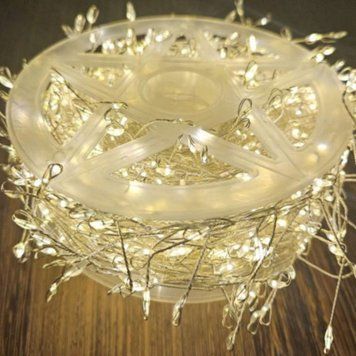 Гірлянда Роса-мішура 1800LED 60м, реле 8 режимів +USB адаптер Біла Тепла 1966 фото
