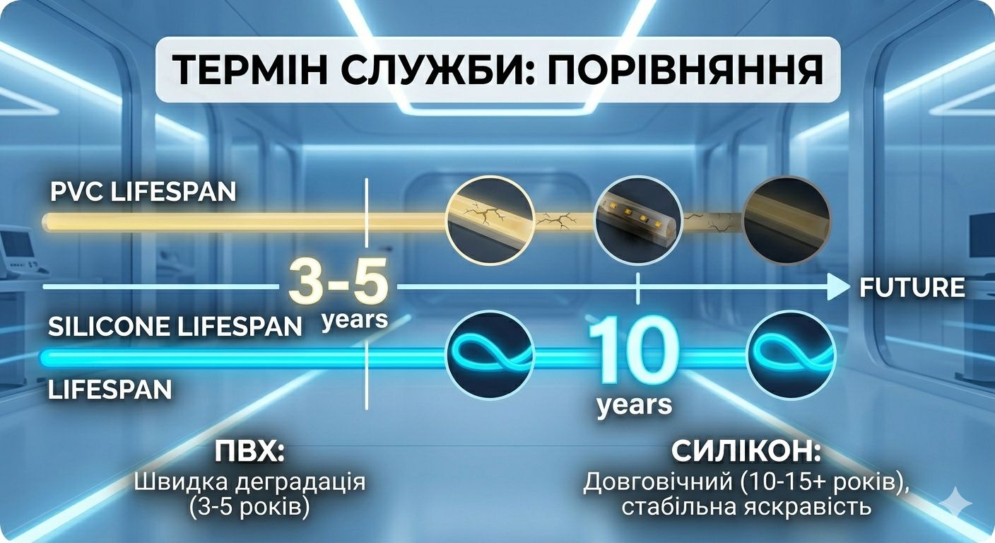 порівняння терміну служби пвх та силікону