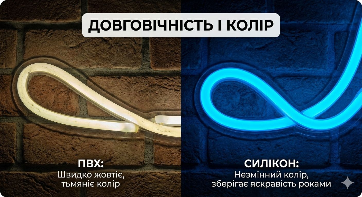 порівняння довговічності та кольору пвх та силікону